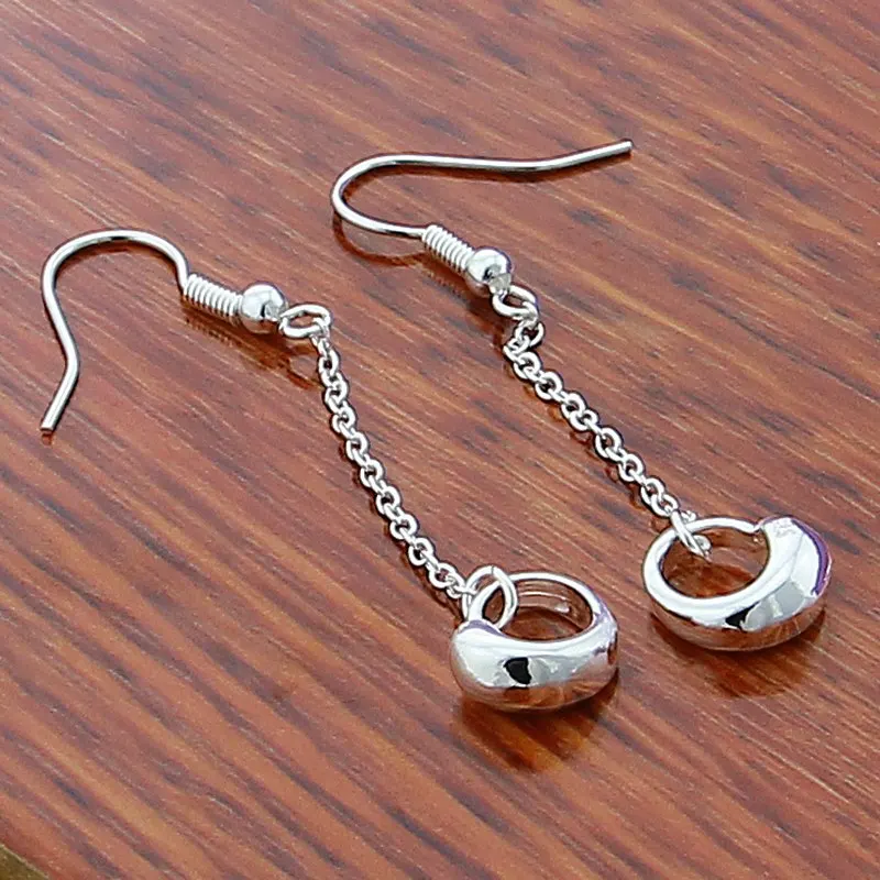 Brand Silver Earrings Female 925 Sterling Long Line Round Drop Vintage Jewelry Wholesale | Украшения и аксессуары