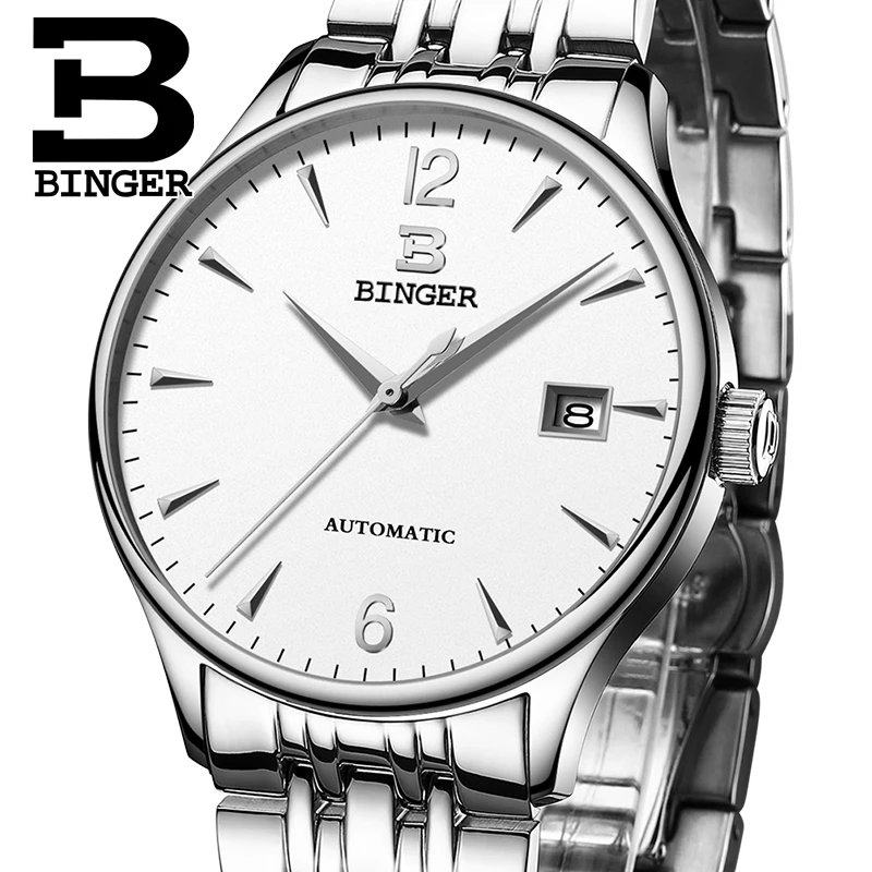 

Switzerland Automatic Mechanical Men Watches Binger Luxury Brand Watch Men Sapphire clock Waterproof relogio masculino B-5082M-1
