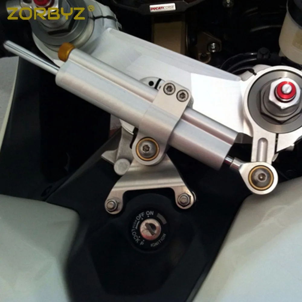ZORBYZ Серебристый Регулируемый стабилизатор рулевого демпфера для мотоцикла CNC
