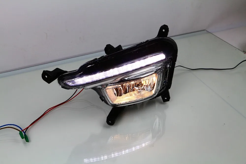 Osmrk светодиодный DRL Дневной ходовой светильник+ противотуманная фара для Kia K2 Rio-015, с функцией диммера, высокое качество, 2 шт