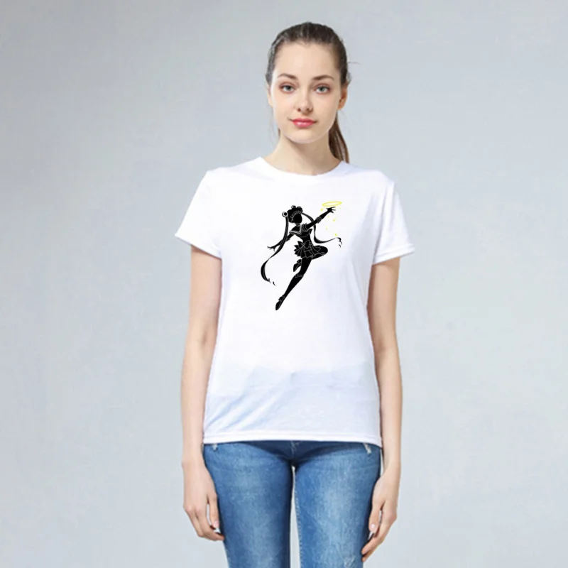 Женская футболка с круглым вырезом и коротким рукавом Lychee Повседневная принтом