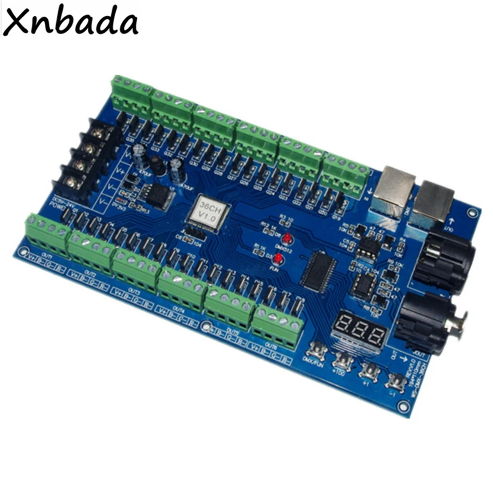 36CH DMX512 RGB светодиодный контроллер 36-канальный декодер 13 групп выход драйвер |