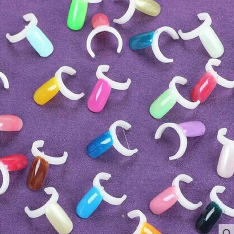 50 шт./компл. лак для ногтей UV Gel Цвет выталкивает Дисплей натуральный кольцо Стиль