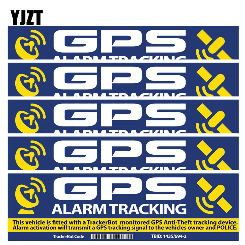 

Светоотражающая наклейка для автомобиля YJZT, 15 см х 4,3 см, 5 шт., знак отслеживания GPS, Предупреждение ющий знак C1-7593