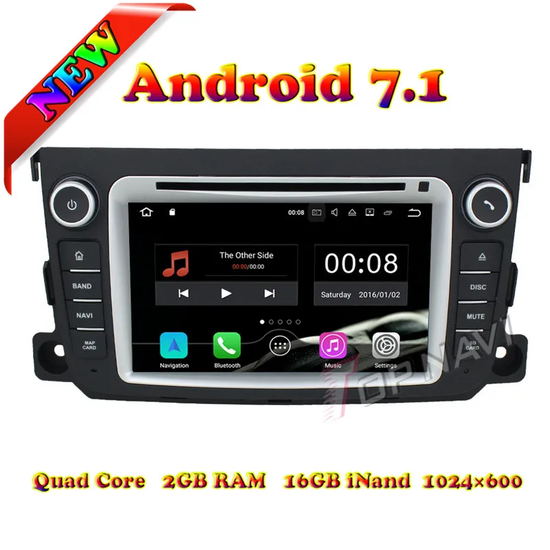 Topnavi 7 &quot1024*600 четырехъядерный Android 1 автомобильный dvd плеер радио для Benz Smart 2012 2013