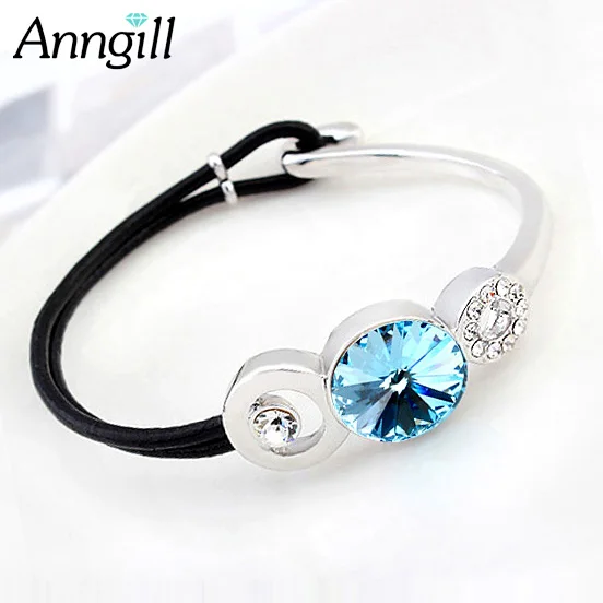 Браслет женский из натуральной кожи с кристаллами Сваровски|crystal swarovski bracelet|luxury