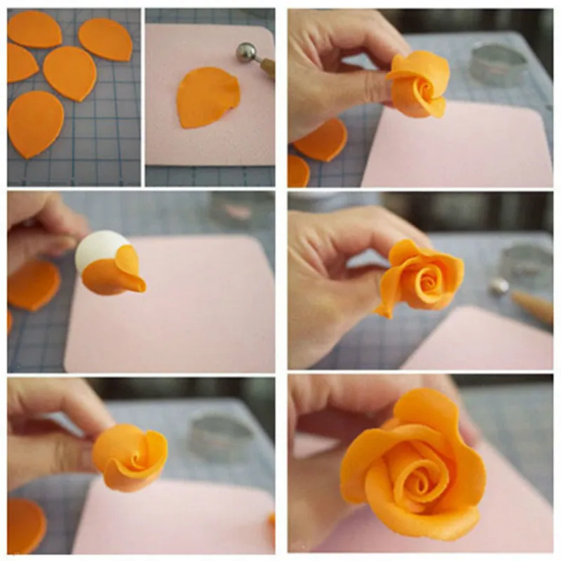 10 шт формы для торта из нержавеющей стали помадка роза цветок лепесток Sepal лист