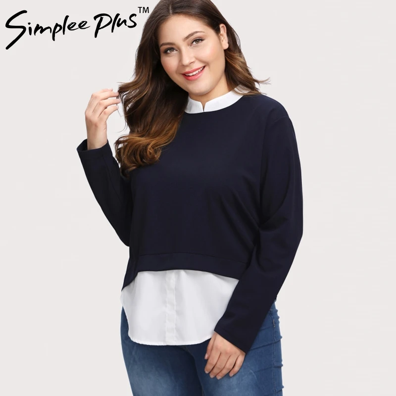 Женская рубашка с длинным рукавом Simplee осенняя оверсайз из двух предметов |