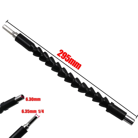 Reparaturwerkzeuge Schwarz 132-295mm Flexible Wellenbits Erweiterung Schraubendreher Bithalter Verbinden Sie die Elektronik Drill 1/4 "Hex Shank