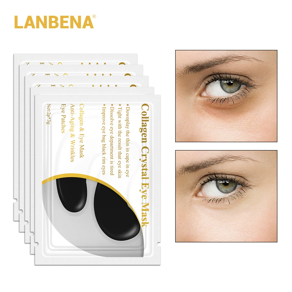 LANBENA 24 каратная Золотая маска для глаз коллагеновые патчи средство снятия отеков