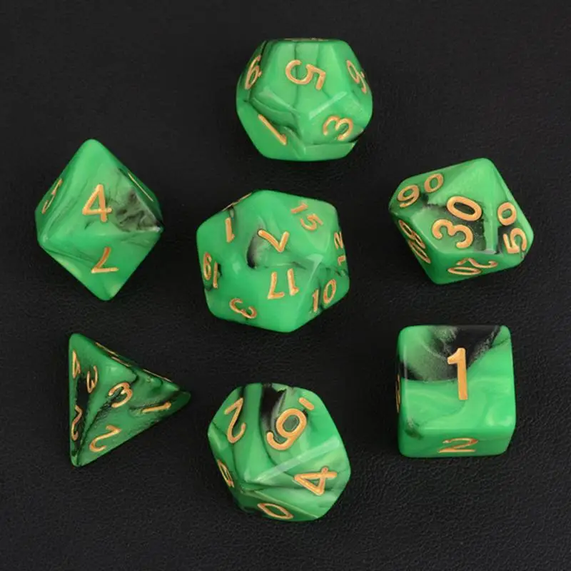 7 шт. набор игральных костей с эффектом туманности покер d& d d4 d6 d8 d10 d% d12 d20 многогранные TRPG игры rpg игры в кости