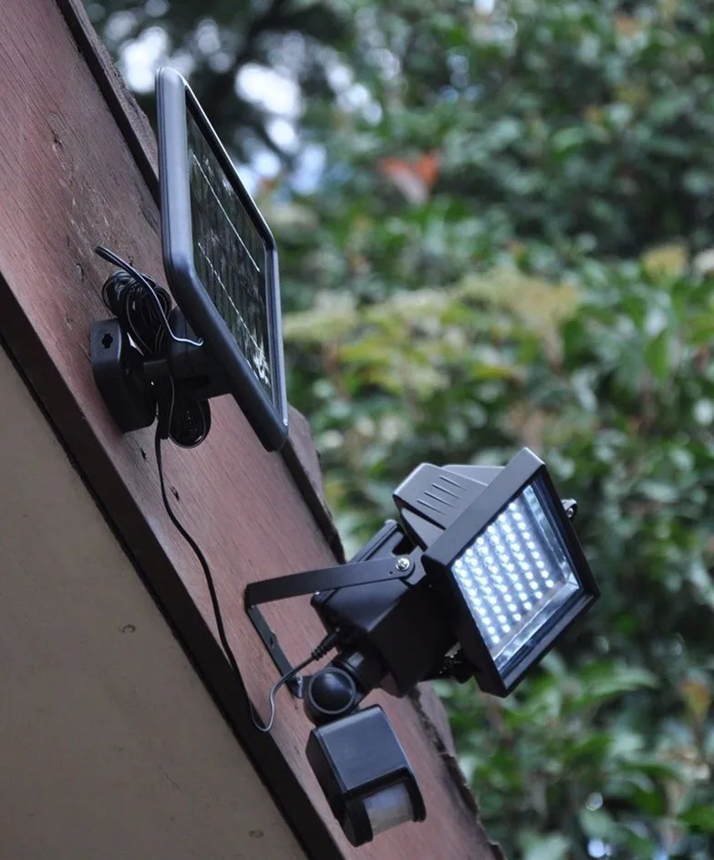 Солнечные наружные светодиодные садовые светильники 60 светодиодов PIR датчик