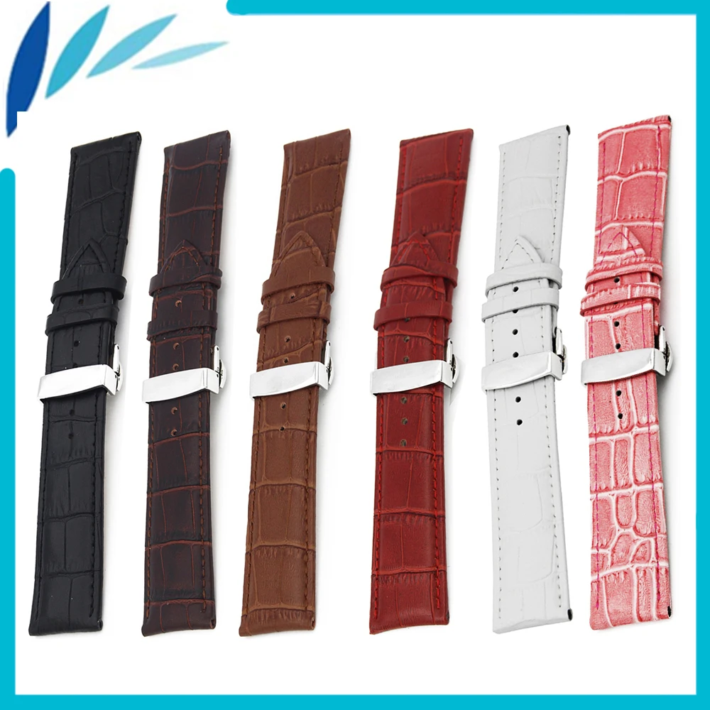 

Genuine Leather Watch Band 17mm 18mm 19mm 20mm for DW Daniel Wellington Strap Wrist Loop Belt Bracelet Black Brown Red White