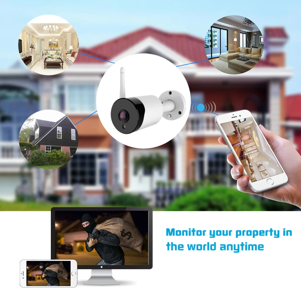 Высококачественная уличная Водонепроницаемая wifi ip-камера 720 P 4 инфракрасные лампы ночного видения 20 м 1280*720 беспроводная камера видеонаблюдения