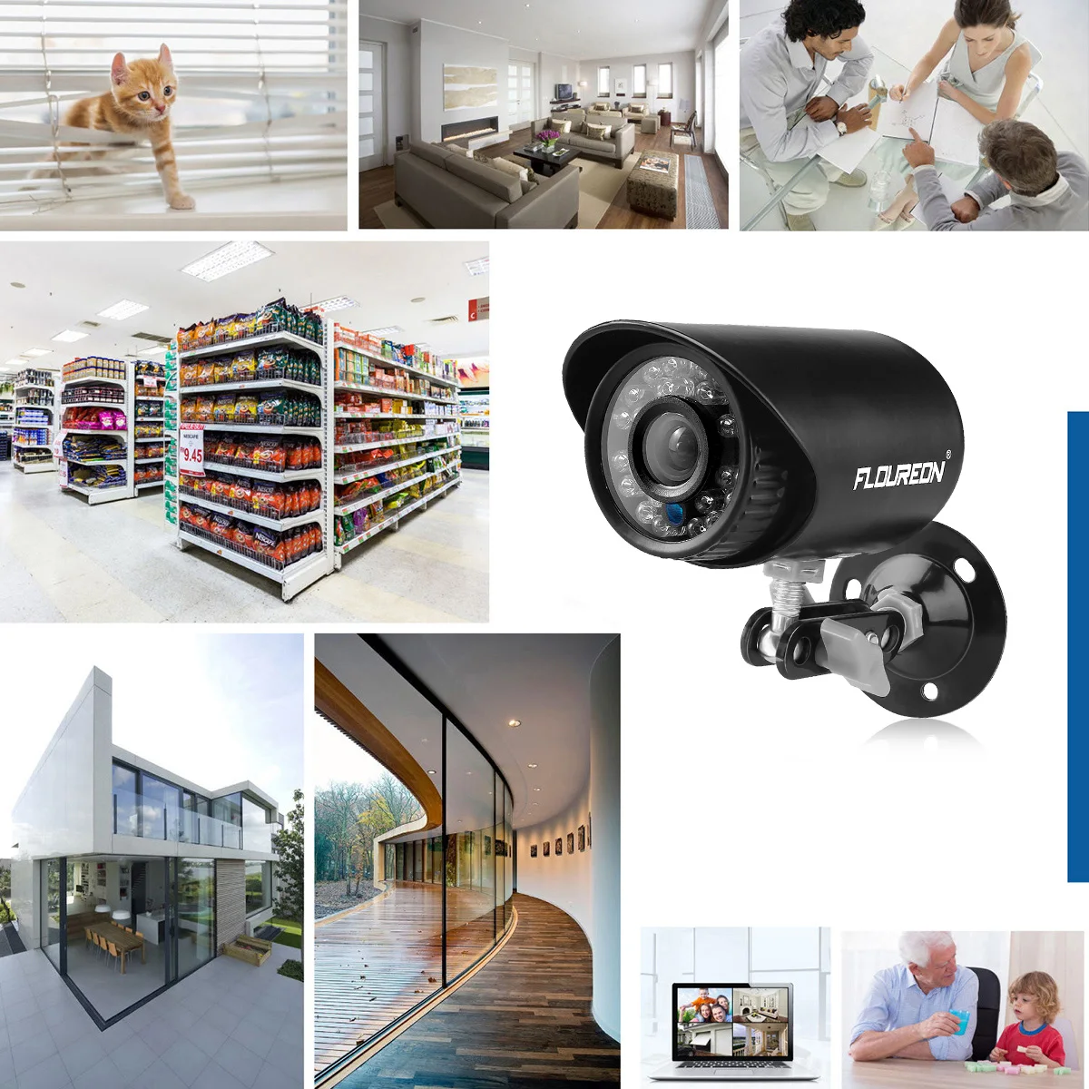 FLOUREON 1 комплект 4CH 1080N AHD DVR + 4 шт. IP66 водонепроницаемый 1500TVL 720P камеры CCTV система