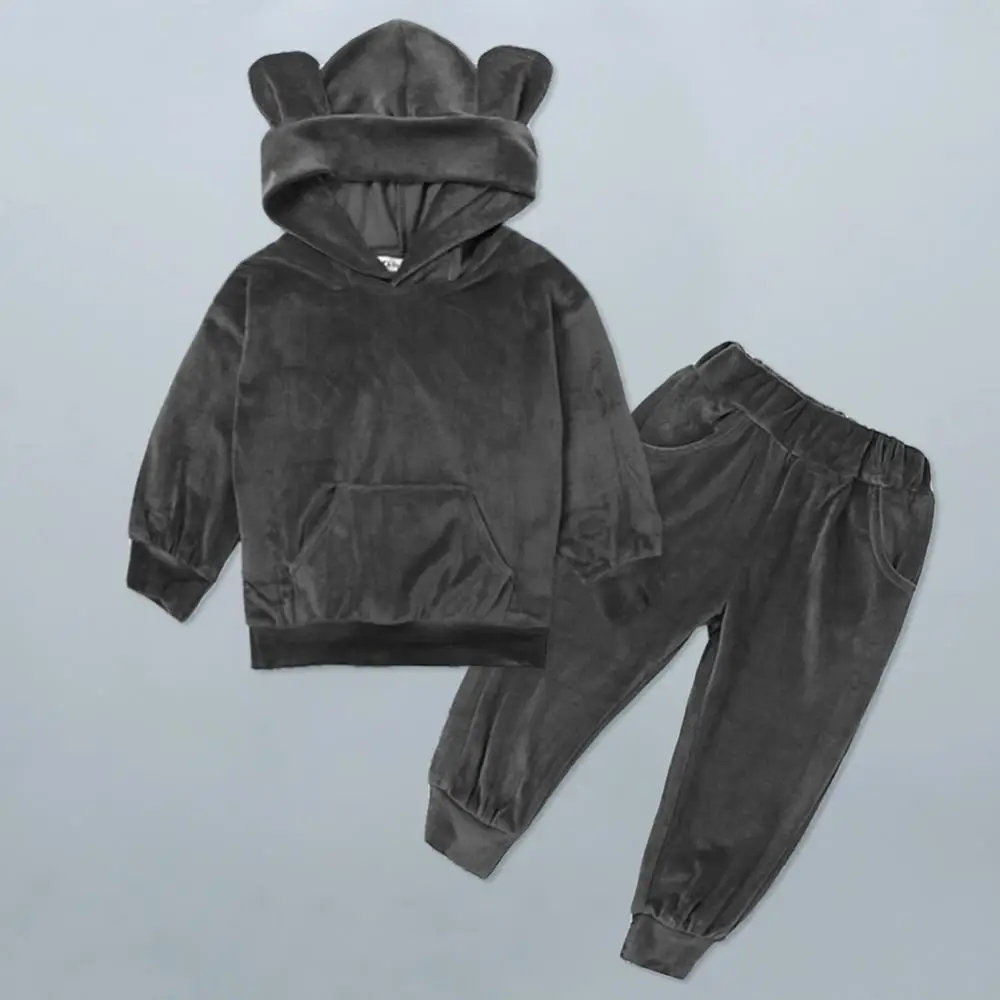 Gray Одежда для новорожденных; коллекция года; осенне-зимняя одежда для маленьких мальчиков; комплект из 2 предметов; Детский костюм; Комплект для маленьких девочек; Одежда для младенцев - Цвет: Gray