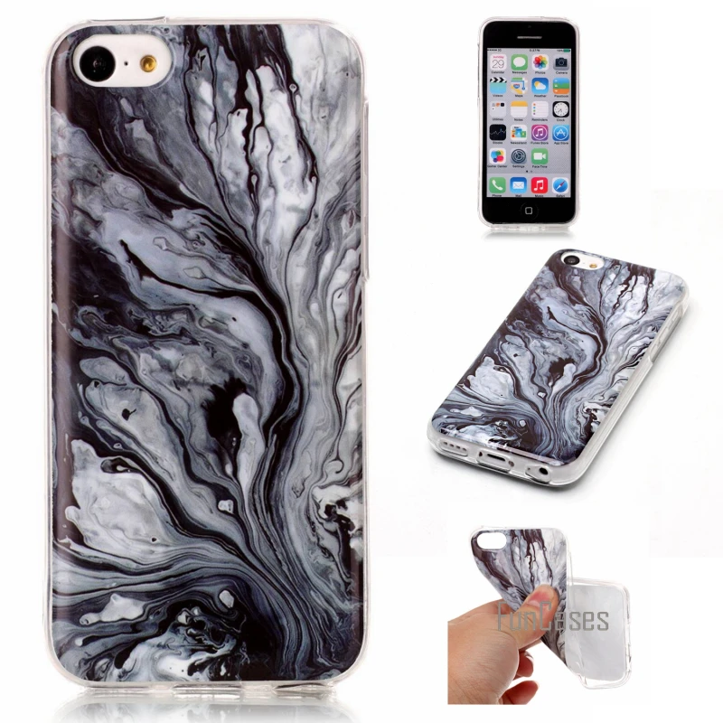 Для iphone 5c силиконовый чехол для Мягкий изображение мрамора узор Обложка с