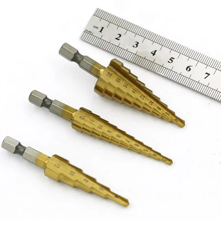 3 шт. Метрическая спиральная нарезка шаг вниз сверло быстрорежущее сталь 4241 Конус