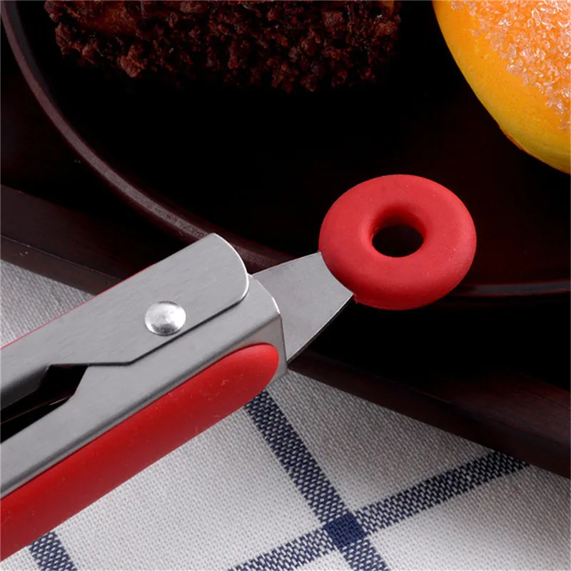Красные силиконовые щипцы без приклеивания кухонные инструменты для