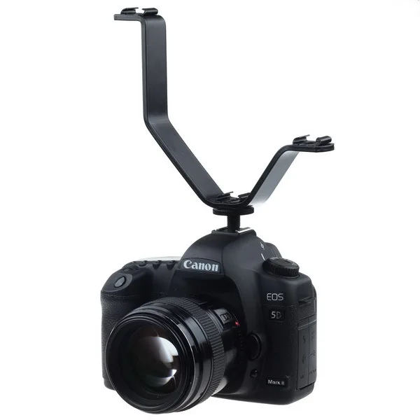 V Форма тройного крепления Горячий башмак Кронштейн для вспышки синхронизации