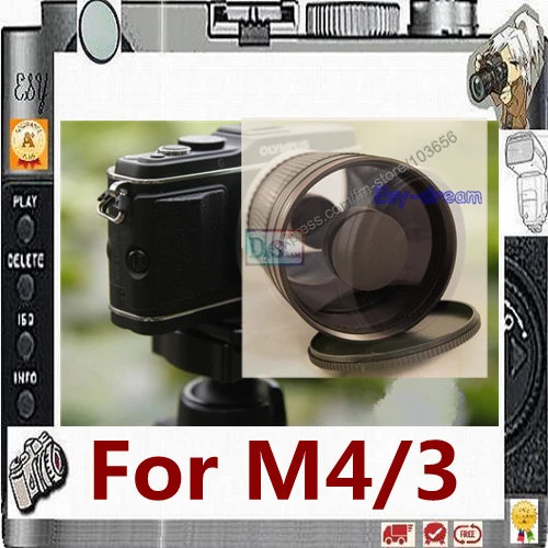 Ручная зеркальная телеобъектив F8 500 мм для Olympus Panasonic M4/3 M43 MFT камера PA069|lens for