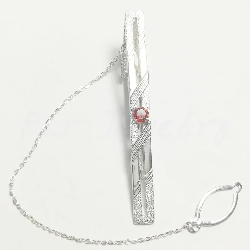 Мужские ювелирные изделия натуральный настоящий гранат зажимы для галстука