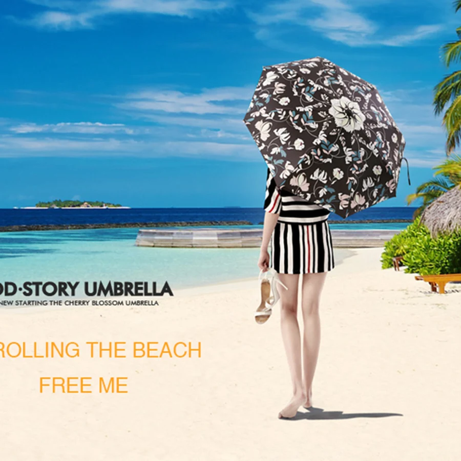 

Windproof UV Umbrella Automatic Folding Lightweight Portable Umbrellas Rain Women Flower Semsiye Trending Products 2019 40YY0079