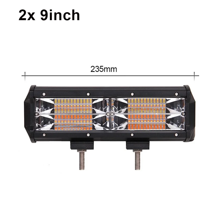 2pcs 9INCH FLOOD Z& L стробоскопический светодиодный светильник для автомобиля 4X4 4WD UTV TRUCK SUV PICKUP Янтарный Белый индикатор ночного вождения противотуманный предупреждающий головной светильник - Цвет: 2pcs 9INCH FLOOD