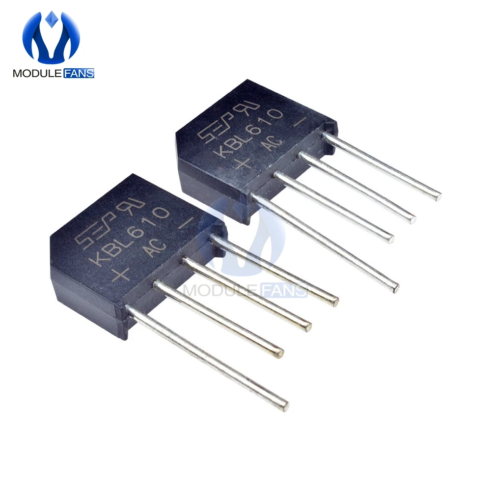 5 шт. Diy Электронные KBL610 1000V 6A диодный мост выпрямителя тока однофазный