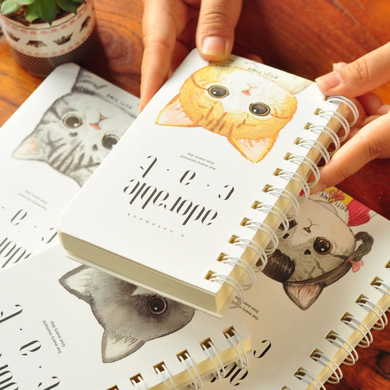 4 шт SOTI TIME Cat горизонтальная линия блокнот прекрасный блокнот для заметок креативный канцелярский блокнот дневник