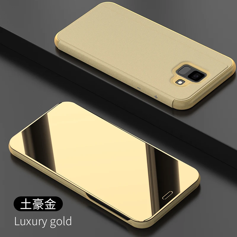 Зеркальный Чехол С Откидывающейся Крышкой для samsung Galaxy A6 + плюс 2018 J4 J6 J8 A8 звезда