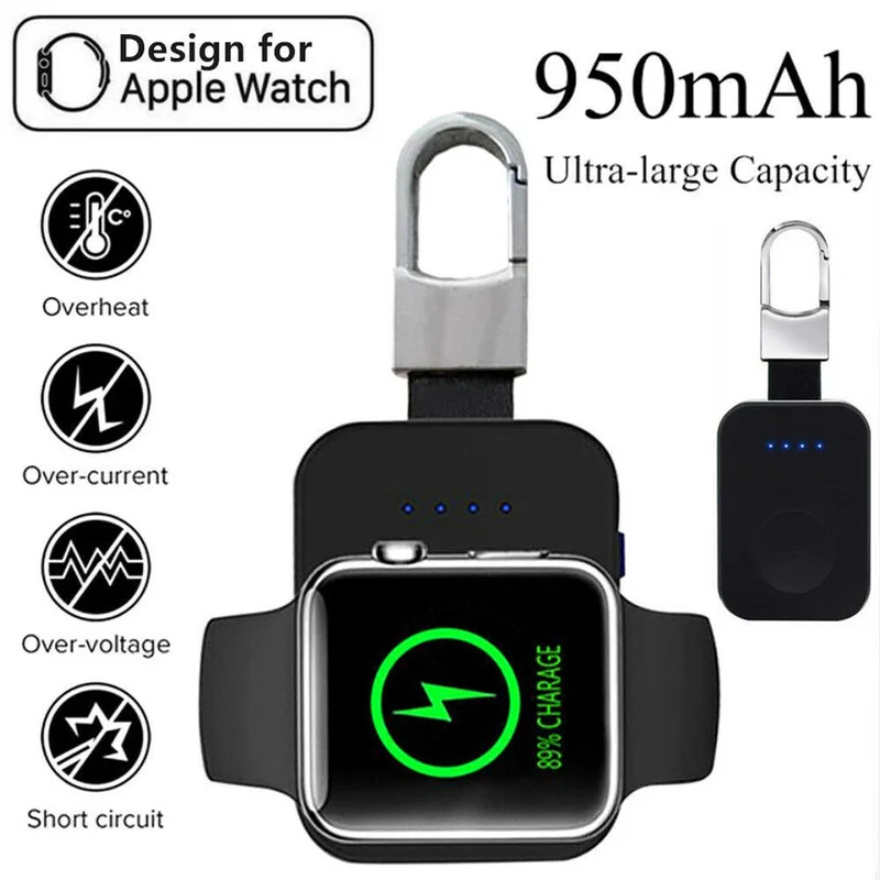 Беспроводное зарядное устройство QI внешний аккумулятор для iWatch 1 2 3 4 портативное