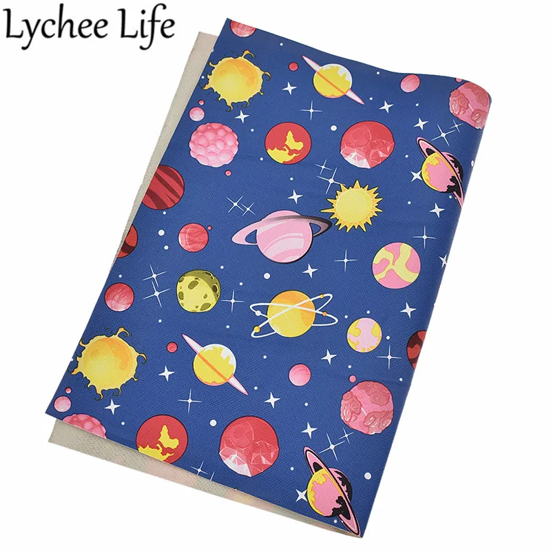 Lychee Life звездное небо искусственная кожа ткань A4 красочные ПВХ 29x21 см Ткань DIY ручной работы для пошива домашней одежды аксессуары для одежды