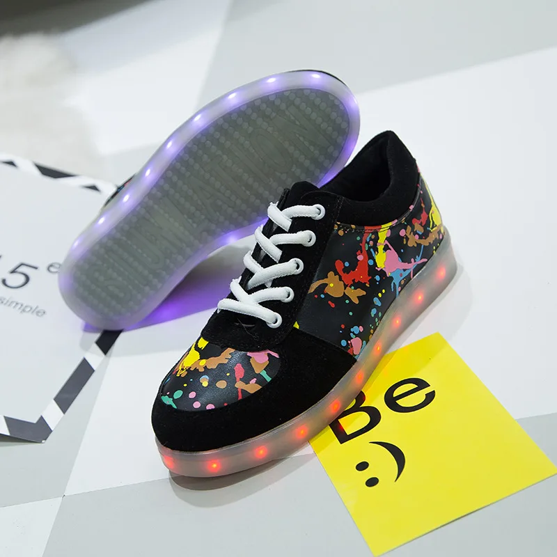 7ipupas 25-44; обувь с подсветкой и граффити; тапочки; светящиеся кроссовки; светильник на подошве; Basket Femme Basket; Детские теннисные туфли; Masculino Female
