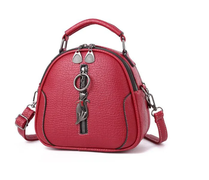 High Quality solid PU Leather Women Bag Ladies Crossbody Messenger Shoulder Bags Vintage Handbags kitten ornaments FC-98