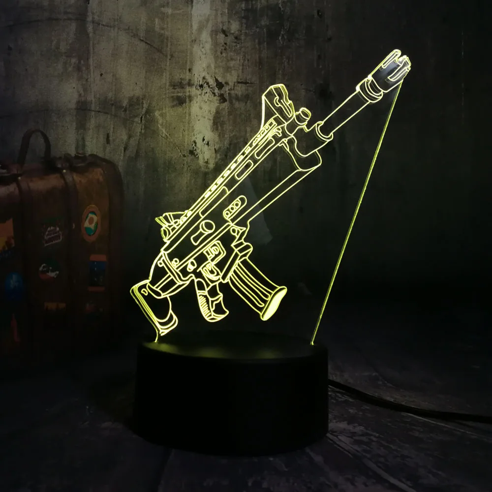 Новые классные Битва Игра PUBG TPS SCAR L винтовка светодиодный Ночной светильник