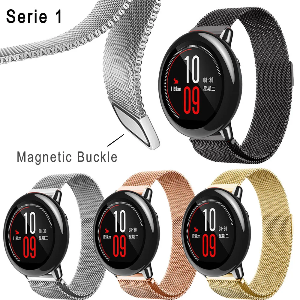 20 мм 22 мм металлический ремешок для Xiaomi Huami Amazfit Pace bip браслет Amazfit Stratos 2 браслет из нержавеющей стали huawei GT Magic