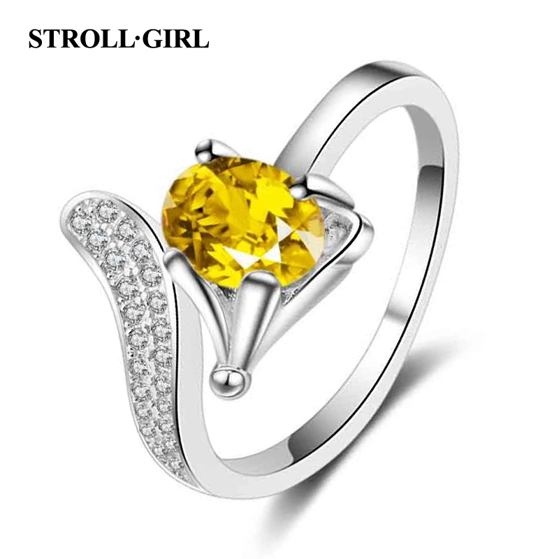 Strollgirl, Новое поступление, 925 пробы, серебряное кольцо с короной, ослепительное, AAA, циркон, свадебные кольца для женщин, обручальное, хорошее ювелирное изделие, подарок - Цвет основного камня: StrollGirl56670444-1