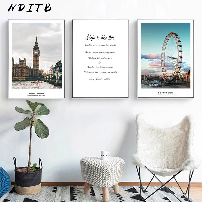 Скандинавский пейзаж холст стеновое искусство постер скандинавский стиль