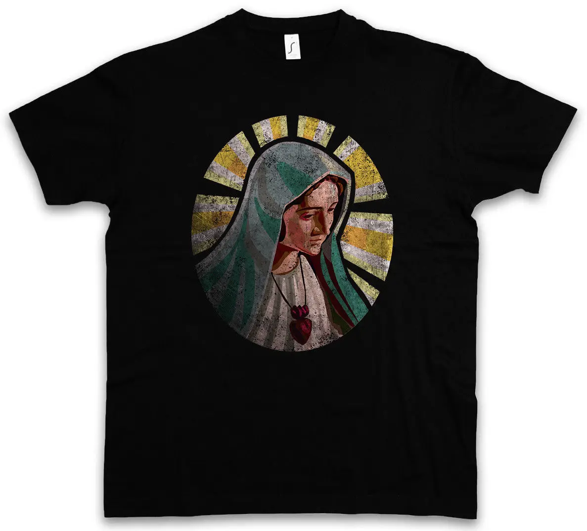 

HOLY MARY T-SHIRT - Maria Mother Bloody Christ Jesus Religion Ave Church Holy