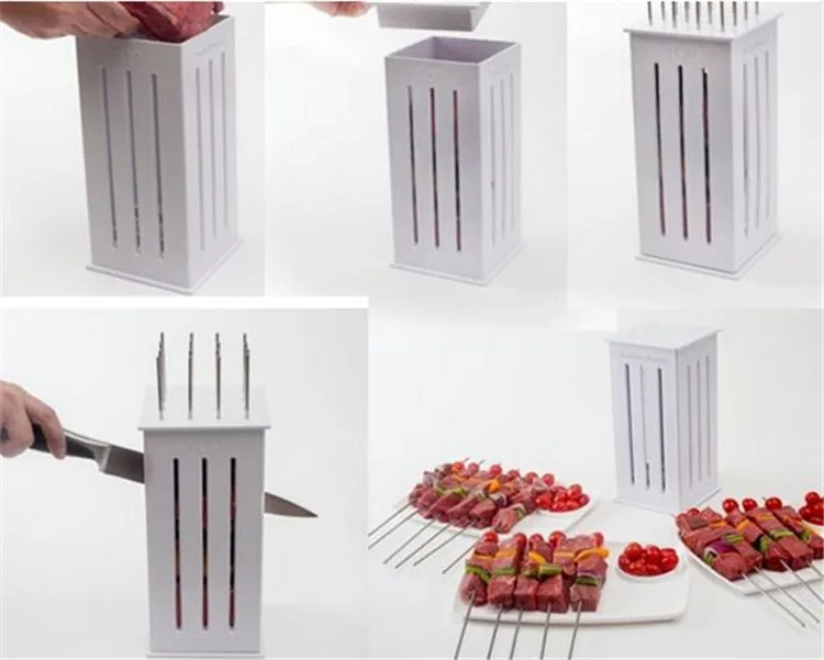 Brochette экспресс с 16 бамбук шпажки еда Slicer барбекю гриль шиш Kabab мейкера H4217 | Дом и