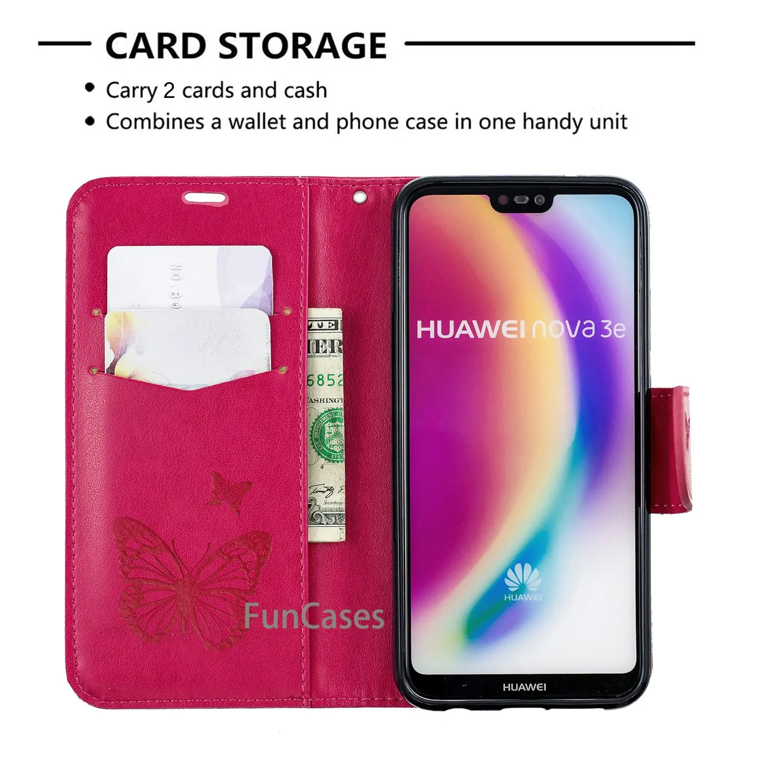 Ручной работы для huawei P20 Lite Роскошный кожаный держатель карт Магнитный Жесткий