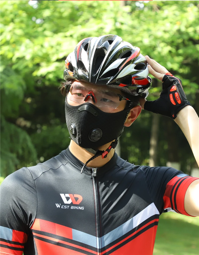 WEST BIKING противопылевая велосипедная лицевая маска с фильтром активированный уголь для мужчин и женщин для бега на велосипеде анти-загрязнения велосипедная маска для лица