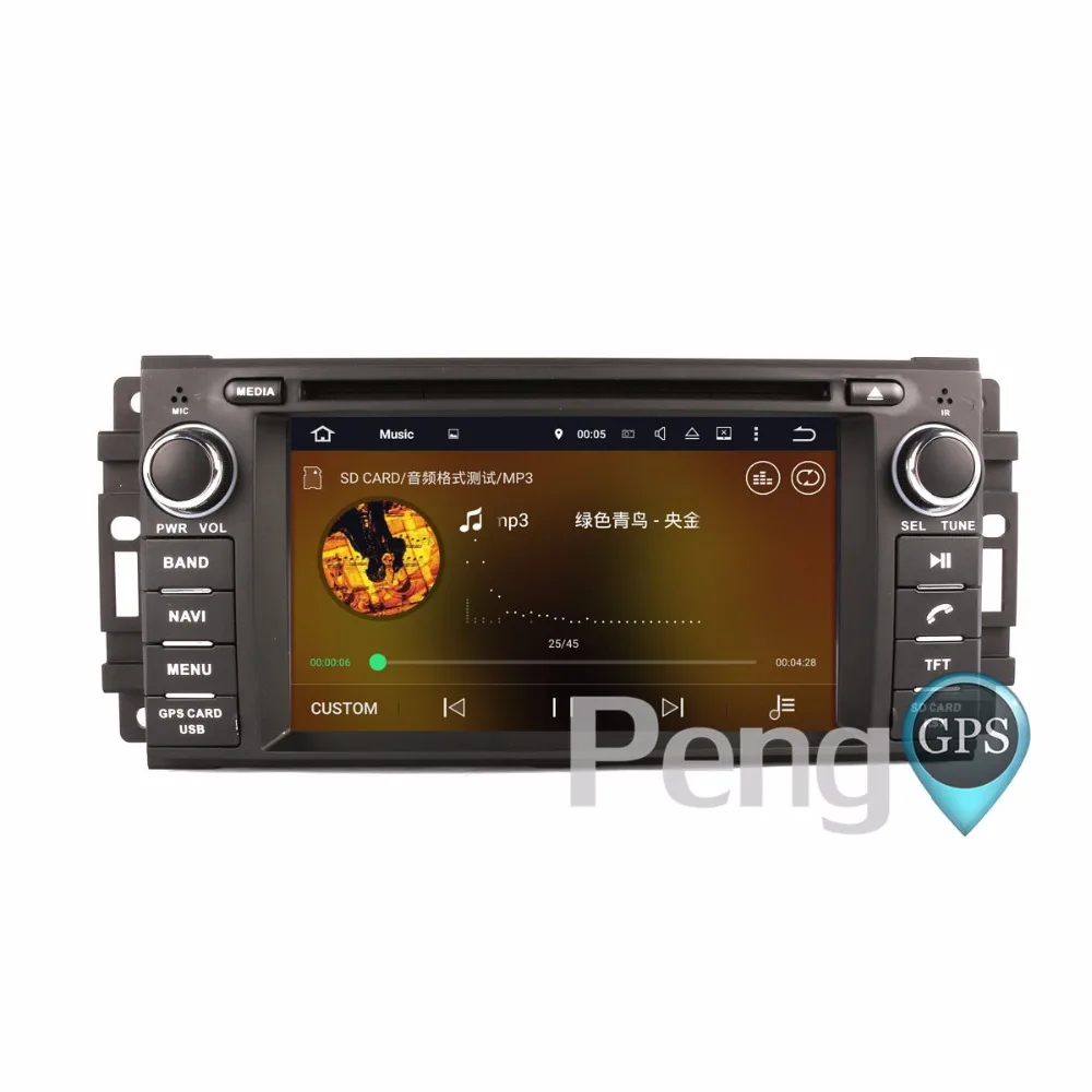 Автомагнитола 2 Din для Jeep COMMANDER WRANGLER 2007 2013 Восьмиядерный CD DVD плеер стерео Android 8 0 GPS