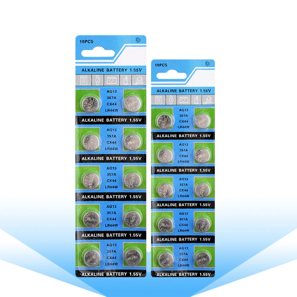 YCDC 20pcs 303 357 1130SO 1166A A76 AG13 D303 D357 D76A G13 G13A GP76 GPA76 GS14 L1154 LR1154 LR44 щелочные батареи|Часовые