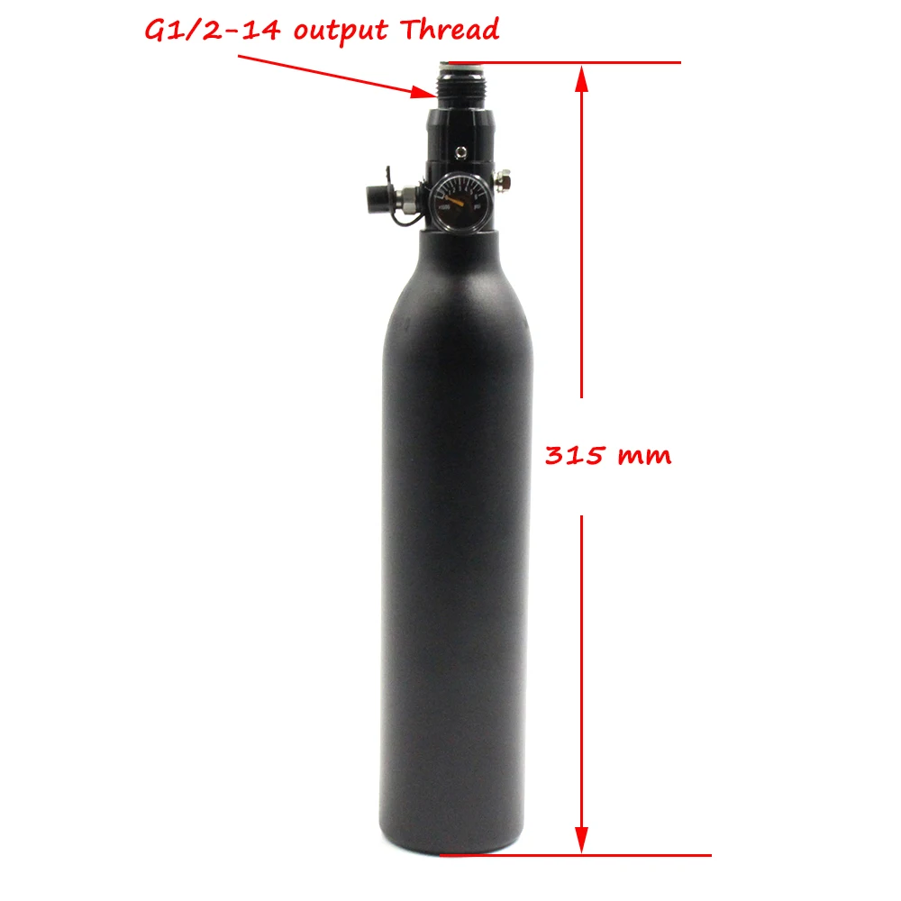 Цилиндр высокого давления QUPB 0 35 л для пейнтбола бутылка под заказ 4500psi HPA Tank 21CI Black