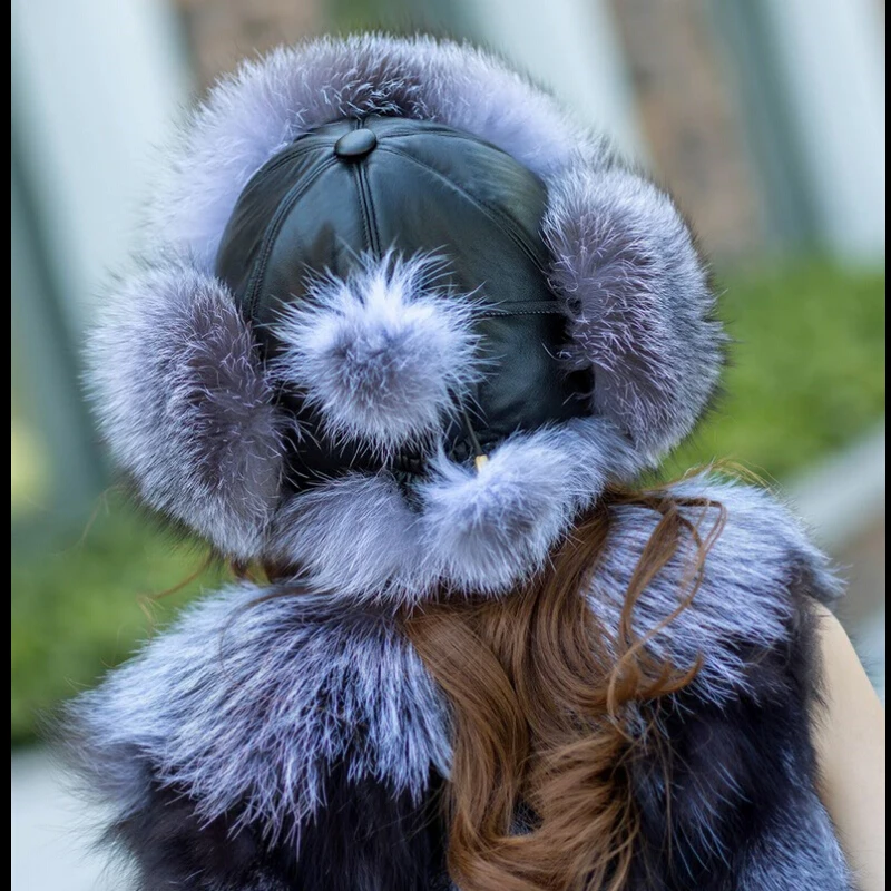 Новинка 2018 стильные женские шапки из меха енота с кожаными топами ушанки бомберы