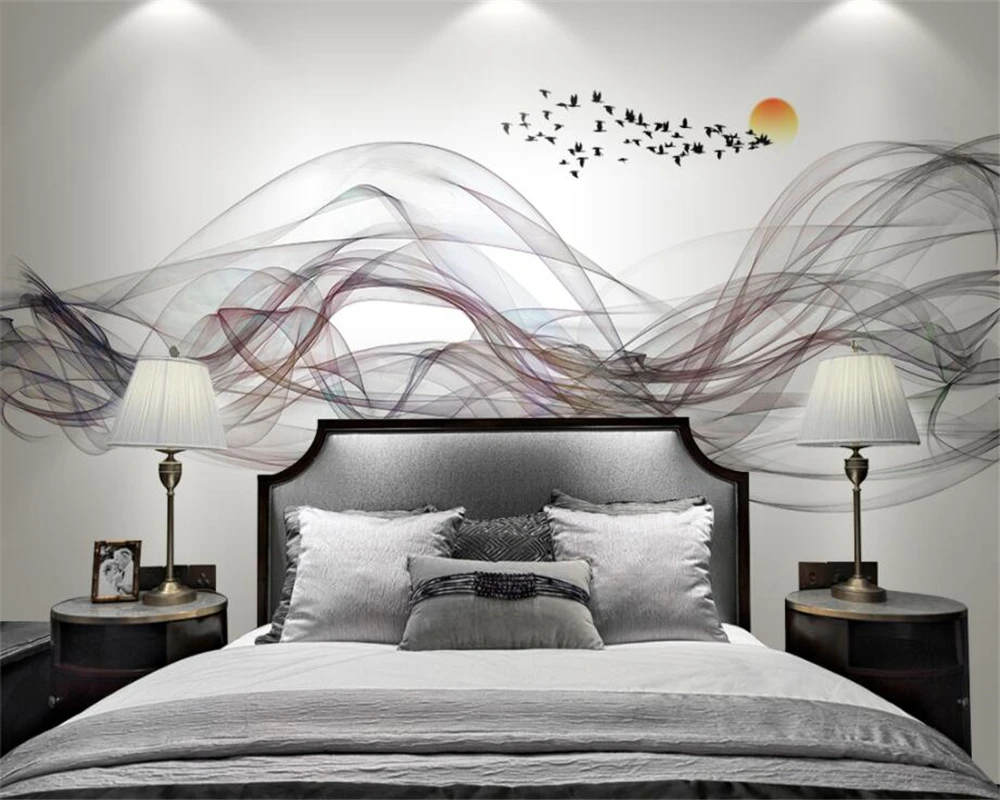 

beibehang Custom Wallpaper Home Decorative Mural New Chinese Style Abstract Ink Landscape TV Wall Background Wall 3d wallpaper