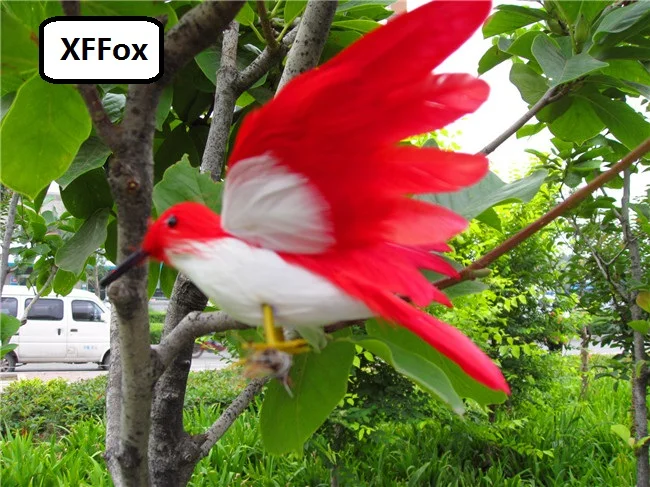 

Милая Реалистичная красная и белая птица Модель Пена и перо имитация крыльев птица игрушка подарок около 16 см xf0639