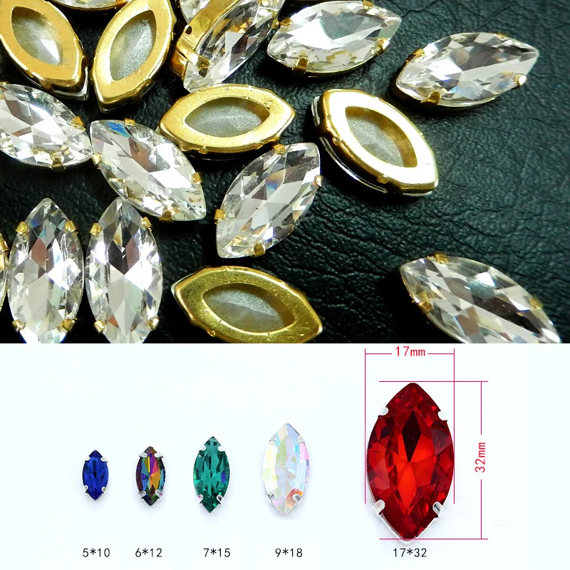 5 размеров стеклянный лошадиный глаз Стразы шьют на с полыми когтями плоской